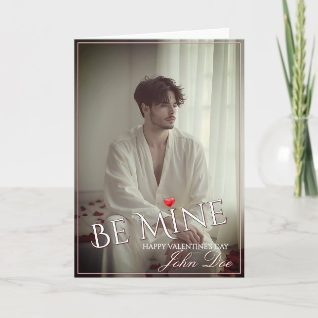 Romantic Be Mine Valentine Design Card (Front)