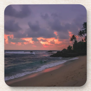 Romantic Beach at Dusk Coaster