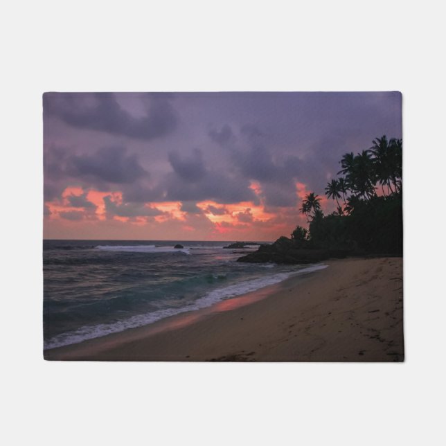 Romantic Beach at Dusk Doormat (Front)