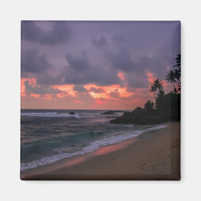 Romantic Beach at Dusk Magnet (Front)
