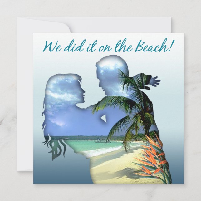 Romantic Beach Couple Wedding Reception Invitation (Front)