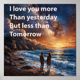 💑 Romantic Beach Love Couple Inspirational Quote  Poster