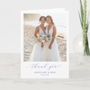 Romantic Beach Photo Thank You Card
