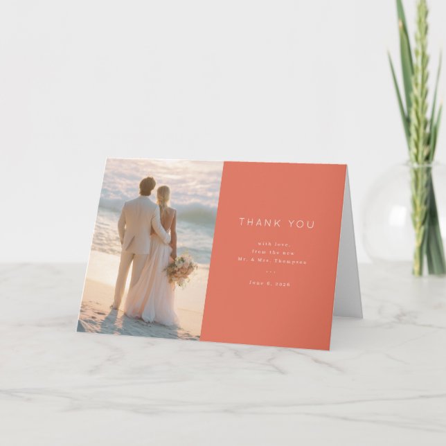 Romantic Beach Wedding Thank You Card (Front)