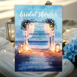 Romantic Beachfront Twilight Ocean Bridal Shower Invitation