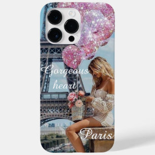 Romantic beautiful  Girl Eiffel Tower  Case-Mate iPhone 14 Pro Max Case