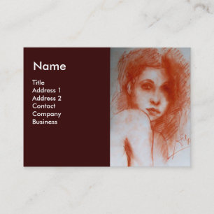 ROMANTIC BEAUTY / Woman Portrait in Sepia Brown Business Card