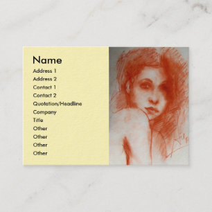 ROMANTIC BEAUTY / Woman Portrait in Sepia Brown Business Card