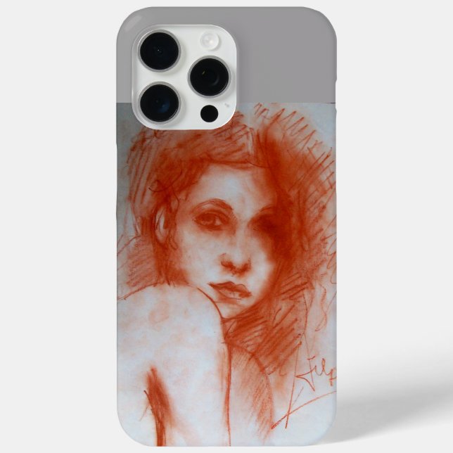 ROMANTIC BEAUTY / Woman Portrait in Sepia Brown Case-Mate iPhone Case (Back)