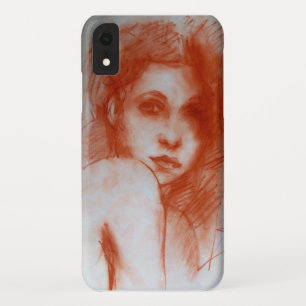 ROMANTIC BEAUTY / Woman Portrait in Sepia Brown iPhone XR Case