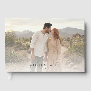 Romantic Beige Desert Photo Guest Book