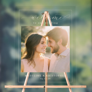 Romantic Beige Elegant Photo Acrylic Sign