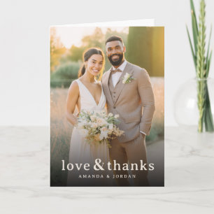 Romantic Beige Elegant Photo Thank You Card