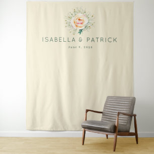 Romantic Beige Floral Elegancy Tapestry