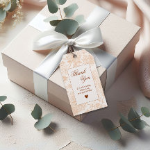Romantic Beige Floral Wedding Thank You