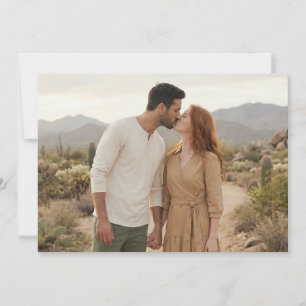 Romantic Beige Natural Photo Invitation