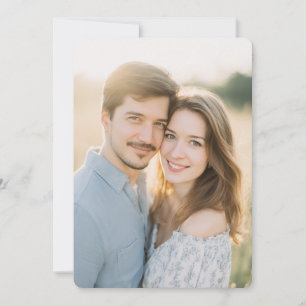 Romantic Beige Natural Photo Invitation