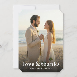 Romantic Beige Ocean Photo Thank You Card