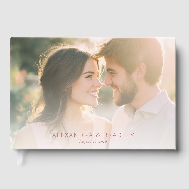 Romantic Beige Photo Guest Book (Front)