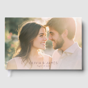 Romantic Beige Photo Guest Book