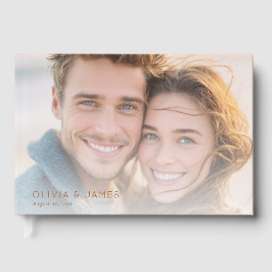 Romantic Beige Photo Guest Book