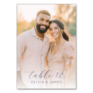 Romantic Beige Photo Table Number