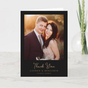 Romantic Beige Photo Thank You Card