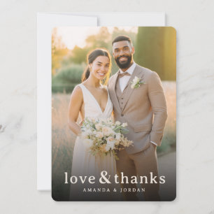 Romantic Beige Photo Thank You Card