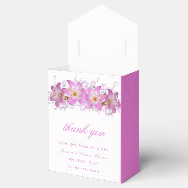 Romantic Belladonna Lilies Wedding Favour Box (Opened)