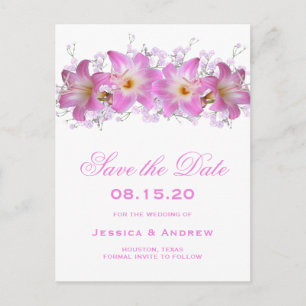Romantic Belladonna Lilies Wedding Save The Date Announcement Postcard