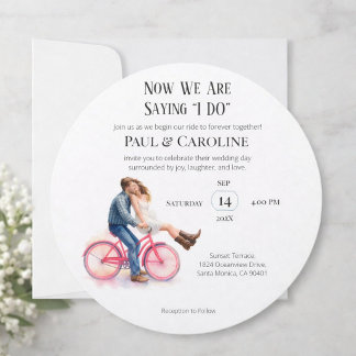 Romantic Bicycle Wedding Invitation Modern