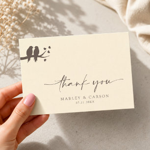Romantic Birds Classic Formal Wedding Thank You Card