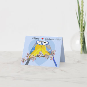 Romantic birds, Cyanistes Caeruleus Valentine’s Card