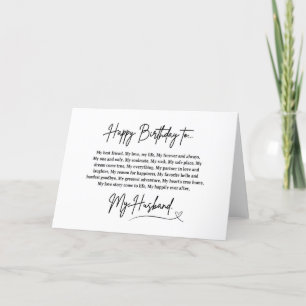 Romantic Birthday Card for Husband