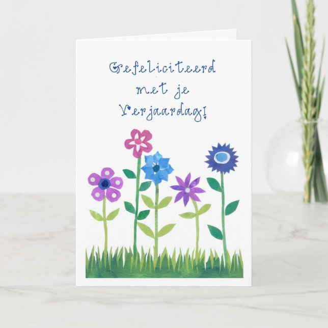 Romantic Birthday Card with Dutch Greeting (Front)
