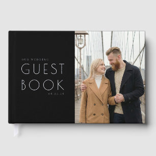 Romantic Black and White Photo Guest Book