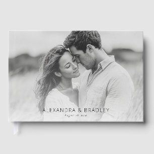 Romantic Black and White Photo Guest Book
