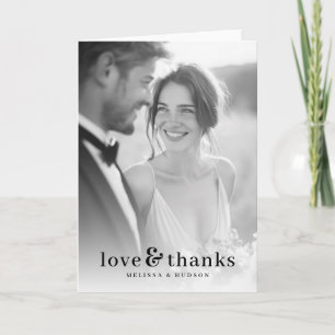Romantic Black and White Photo Thank You Card