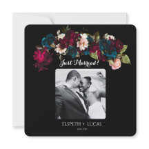 Romantic Black, Burgundy and Teal Floral Wedding