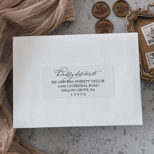 Romantic Black Calligraphy Guest Address Labels