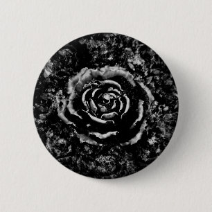 Romantic black cemetery rose Gothic button