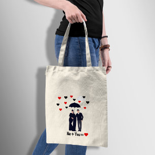 Romantic black couple Tote Bag