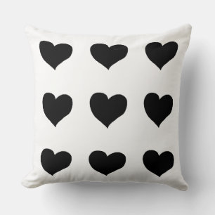 romantic black hearts cushion