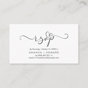 Romantic, Black, Invitation RSVP, respond