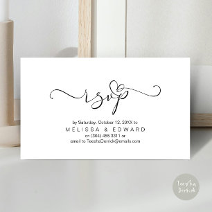 Romantic, Black, Invitation RSVP, respond