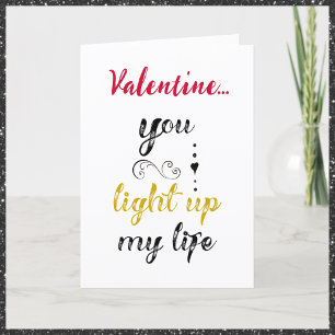 Romantic Black Red & Gold Valentine Saying Holiday