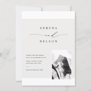 Romantic Black Tie Photo Wedding Invitation