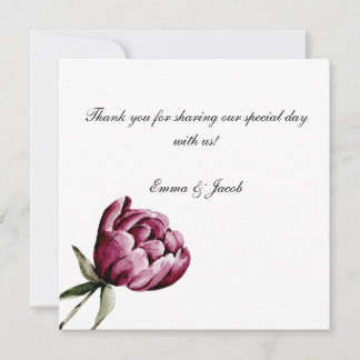 Romantic Bloom Floral Peony Thank You Card