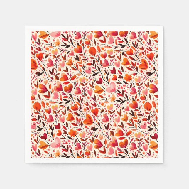 Romantic Bloom: Valentine's Day Napkin (Front)