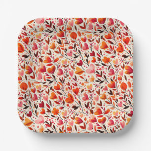 Romantic Bloom: Valentine's Day Paper Plate